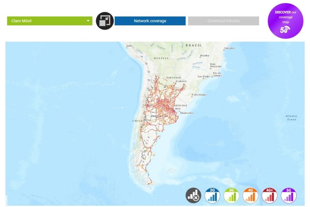 claro network coverage in argentina
